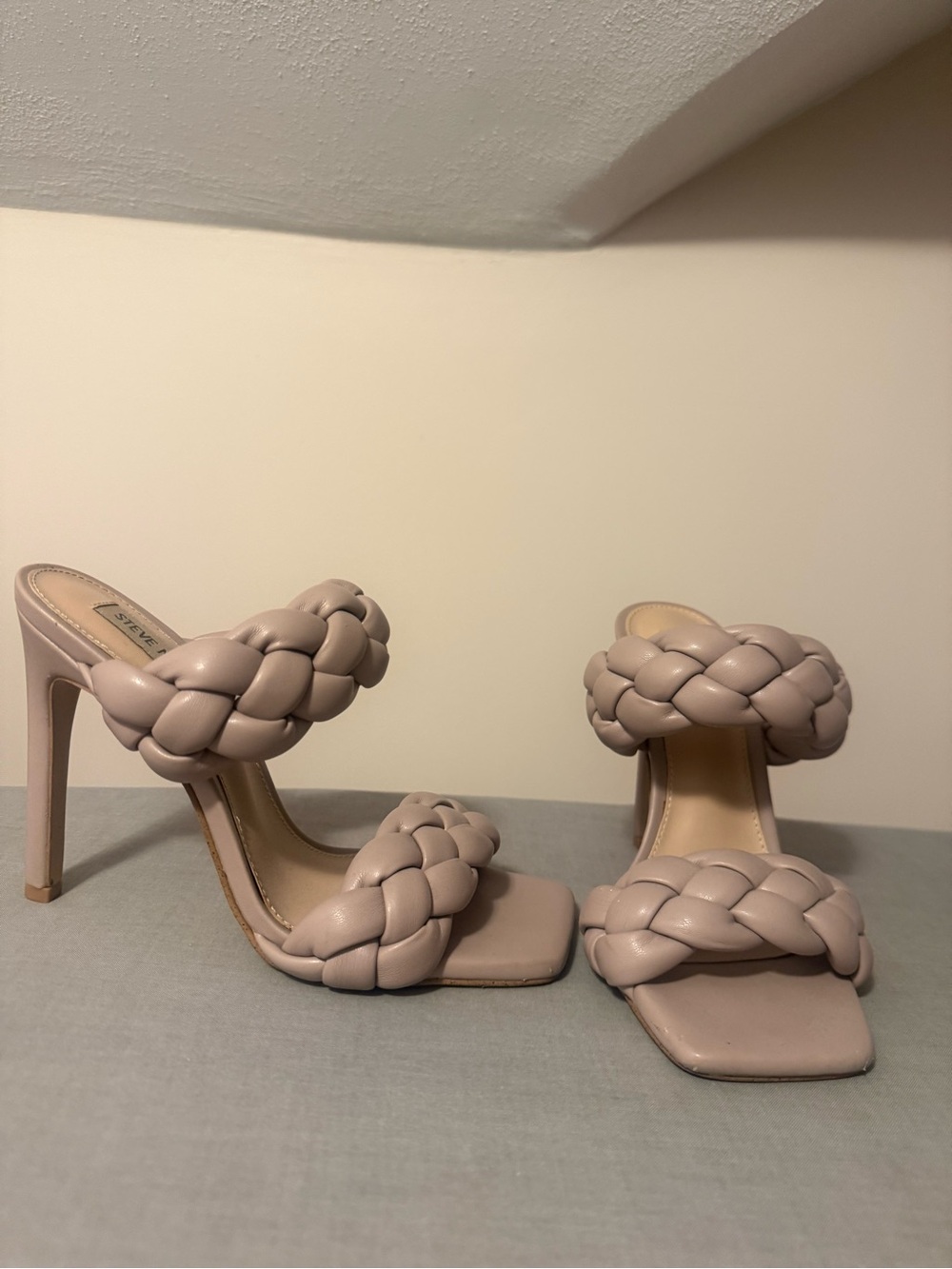 Steve Madden Braided Double-Strap Heeled Sandals - Blush